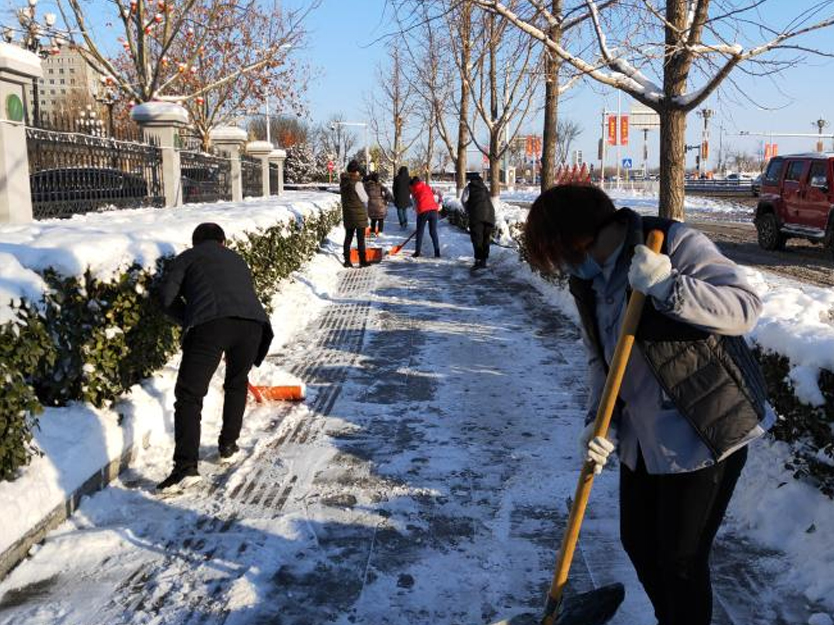雪后显文明 扫雪我先行 --公司起劲组织干部职工开展扫雪铲冰运动